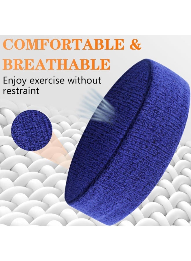 ديوتي مجموعة أربطة عرق من 8 قطع، تتضمن 4 أربطة رأس و4 أزواج من أربطة المعصم، أربطة رياضية من قماش تيري ماص للرطوبة للرجال والنساء، مثالية للرياضة والتمارين واللياقة البدنية. - Image 3