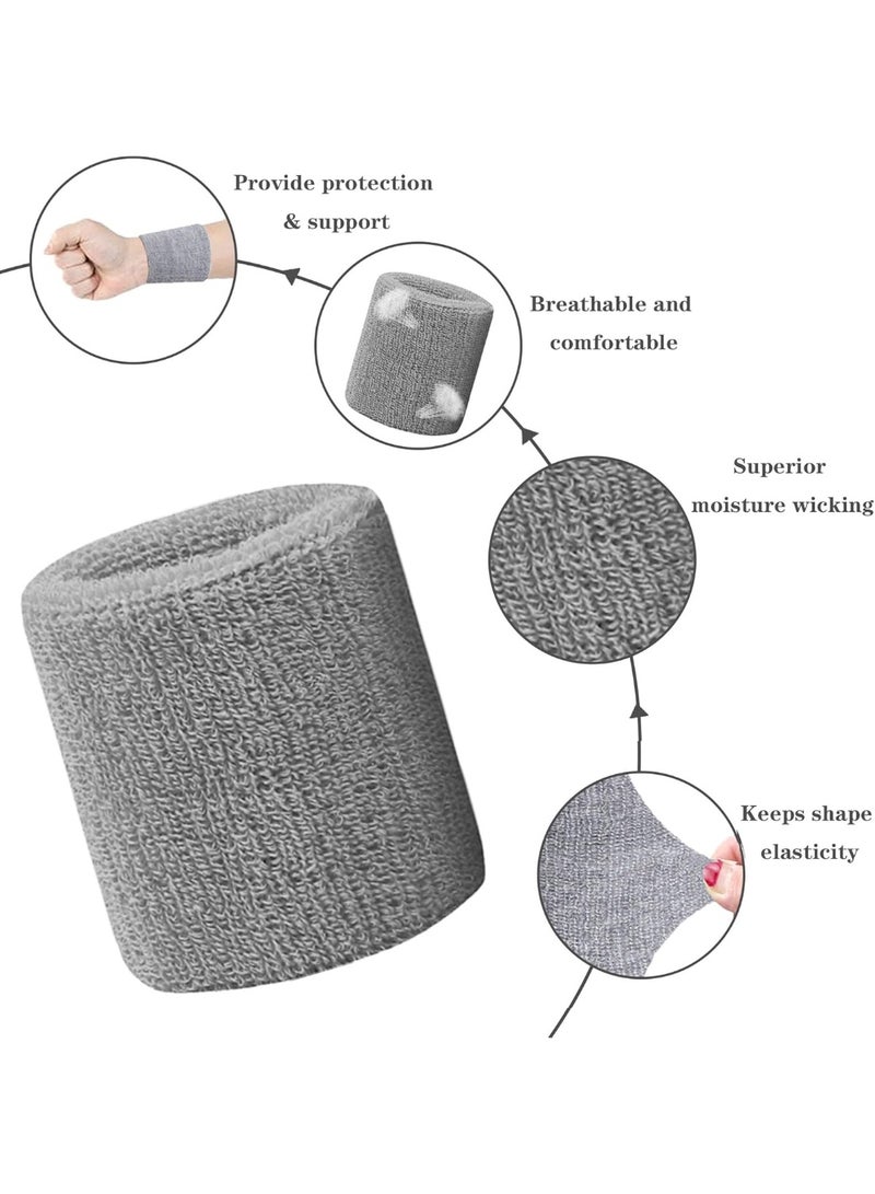 ديوتي مجموعة أربطة عرق من 8 قطع، تتضمن 4 أربطة رأس و4 أزواج من أربطة المعصم، أربطة رياضية من قماش تيري ماص للرطوبة للرجال والنساء، مثالية للرياضة والتمارين واللياقة البدنية. - Image 2