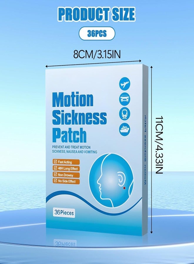 BYKOINE Motion Sickness Patch 36PCS | Natural Herbal Anti-Nausea & Dizziness Relief Stickers | Waterproof Car, Sea & Air Travel Sickness Patches for Adults & Kids - Image 2