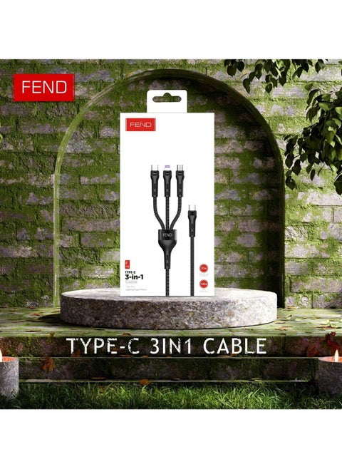 3-in-1 Multipurpose PD Fast Charging Cable Compatible with Lightning, Type-C and Micro USB Devices High-Speed Power Delivery for iPhone, Android Phones, Tablets and More Durable Nylon Braided Cord Tangle Free 1.2M Length All-in-One Travel Charger Solution