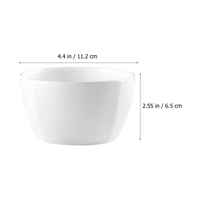 Square Porcelain Soup Bowl Set 2pcs 4.5 Inch Deep Ceramic Rice Noodle Bowls White Anti Scalding - Image 3