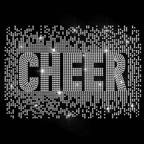 MAYJOYDIY Cheer Rhinestone Iron on Hotfix Transfer Crystal Rhinestones Heat Transfer Decal Iron on Crystal Transfers Rhinestone Hot Drilling Pattern DIY Transfers for Clothes Shoes Bags Hats - Image 1