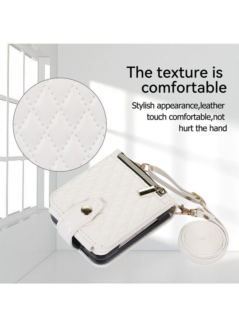 TEAM LUXURY Samsung Galaxy Z Flip 5 Case Cover with Ring Luxury Genuine Leather PU Back Cover Compatible with Samsung Galaxy Z Flip 5 5G Accessories Built-in Screen  Anti-drop anti-scratch Camera Phone Protector - Image 4