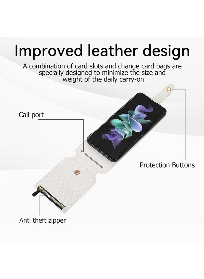 TEAM LUXURY Samsung Galaxy Z Flip 5 Case Cover with Ring Luxury Genuine Leather PU Back Cover Compatible with Samsung Galaxy Z Flip 5 5G Accessories Built-in Screen  Anti-drop anti-scratch Camera Phone Protector - Image 2