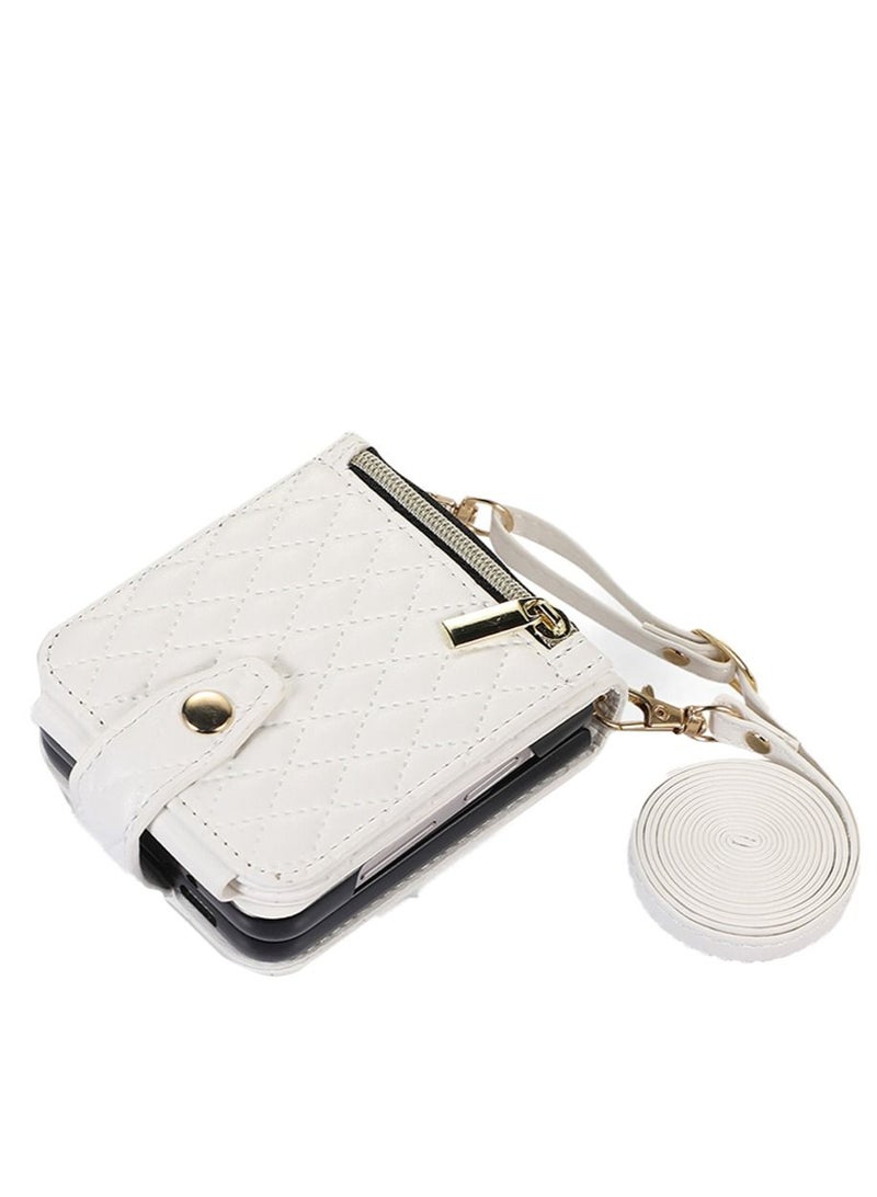 TEAM LUXURY Samsung Galaxy Z Flip 5 Case Cover with Ring Luxury Genuine Leather PU Back Cover Compatible with Samsung Galaxy Z Flip 5 5G Accessories Built-in Screen  Anti-drop anti-scratch Camera Phone Protector - Image 1