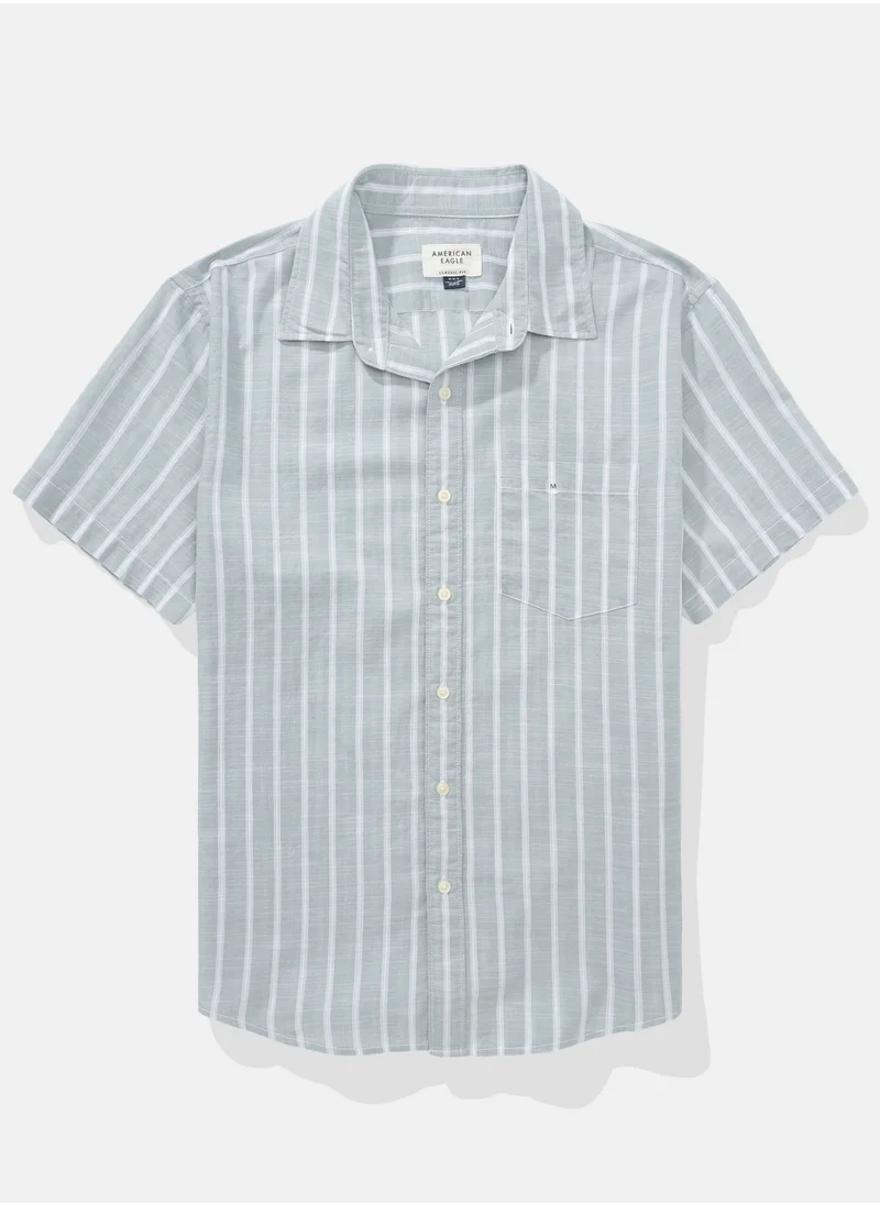 American Eagle AE Poolside Plaid Button-Up Shirt