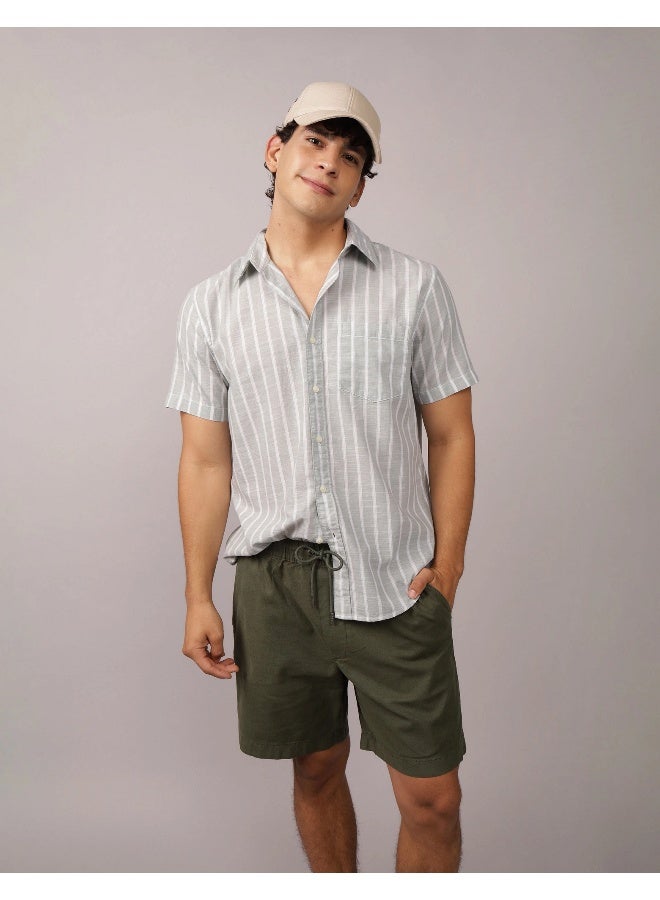 American Eagle AE Poolside Plaid Button-Up Shirt  - Image 1