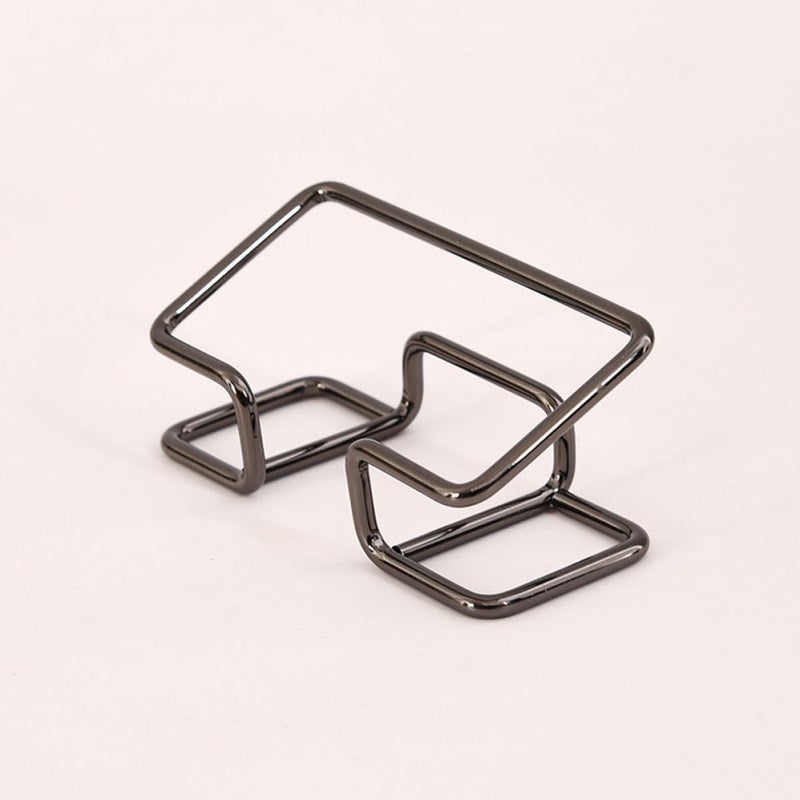 Metal Hollow Business Card Holder Stand Black Desk Organizer Office Card Display - Image 4
