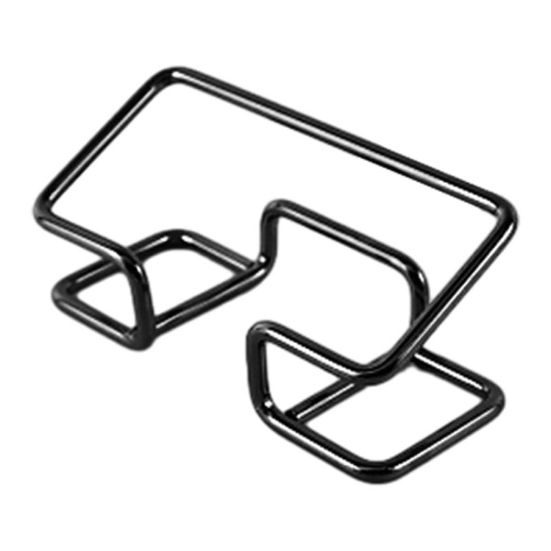 Metal Hollow Business Card Holder Stand Black Desk Organizer Office Card Display - Image 2
