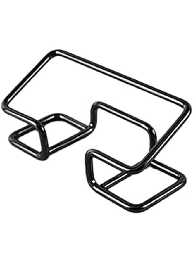 Metal Hollow Business Card Holder Stand Black Desk Organizer Office Card Display - Image 1