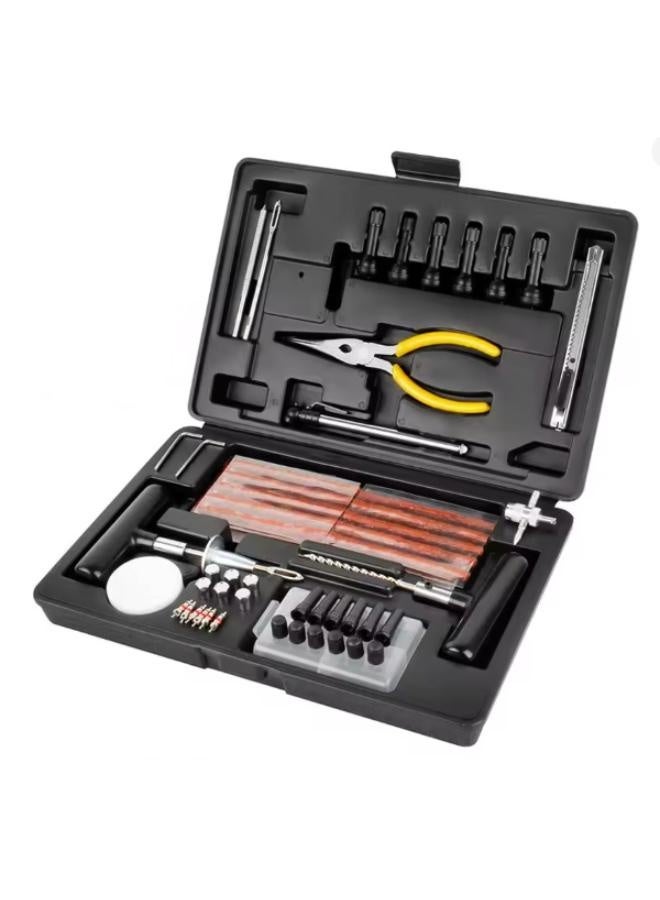 مجموعة إصلاح إطارات السيارات والدراجات النارية الاحترافية، أدوات إصلاح إطارات الطوارئ شديدة التحمل، مجموعة أدوات إصلاح ثقوب الإطارات بدون أنابيب - Image 1