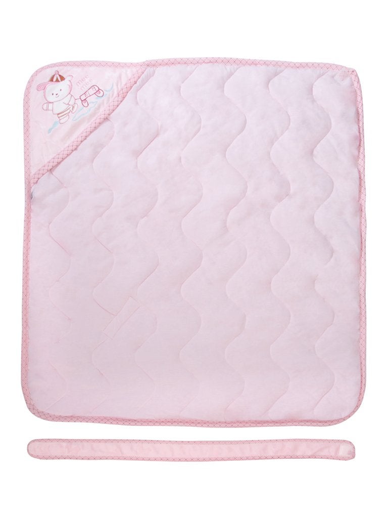 mee mee Mee Mee 100% Soft Cotton Hooded Baby Wrapper Cum Warmer, Blanket with Hood for New Born Baby 0 to 6 Months (Pink) - Image 2