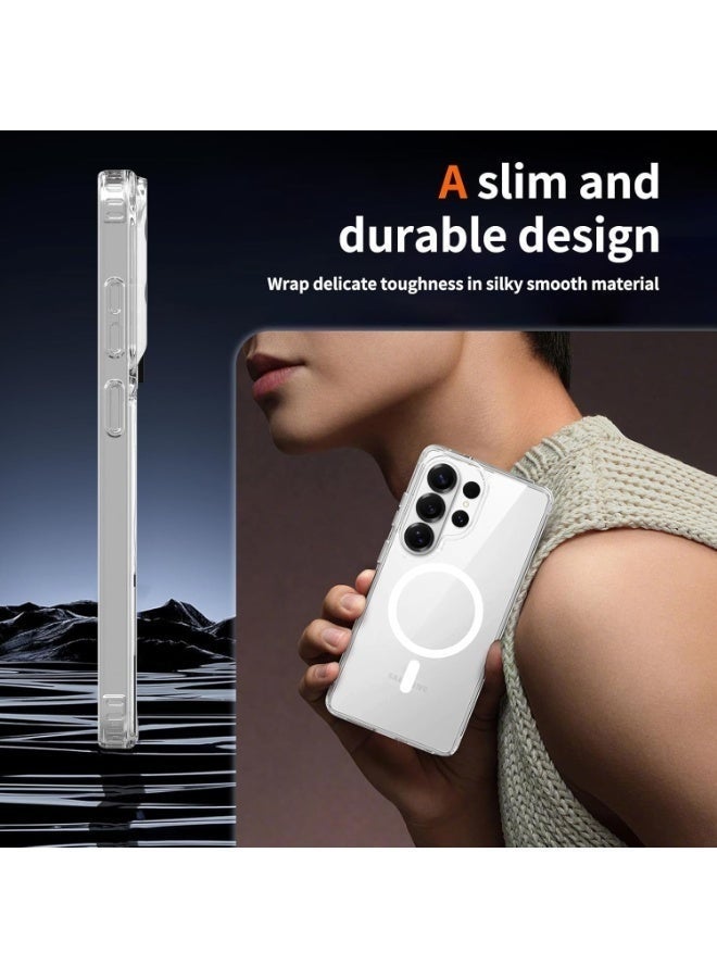 Magnetic Clear Case Compatible with Samsung S26 Ultra, Transparent TPU Case Case Compatible with Magsafe Shockproof and Camera Protection | Clear - Image 3