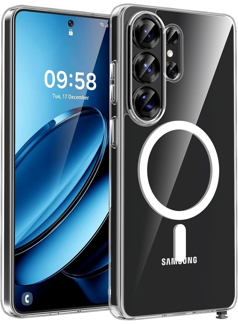 Magnetic Clear Case Compatible with Samsung S26 Ultra, Transparent TPU Case Case Compatible with Magsafe Shockproof and Camera Protection | Clear - Image 1