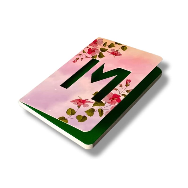 CRAFTOPIX Initial Alphabet M Lasercut Soft Bound Diary Notebook | B6 Size 6" x 4.9" Undated 192 Pages, 80 GSM | Perfect Binding Diary for Office, Personal Diary, Journaling - Image 1