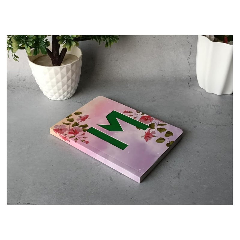 CRAFTOPIX Initial Alphabet M Lasercut Soft Bound Diary Notebook | B6 Size 6" x 4.9" Undated 192 Pages, 80 GSM | Perfect Binding Diary for Office, Personal Diary, Journaling - Image 2
