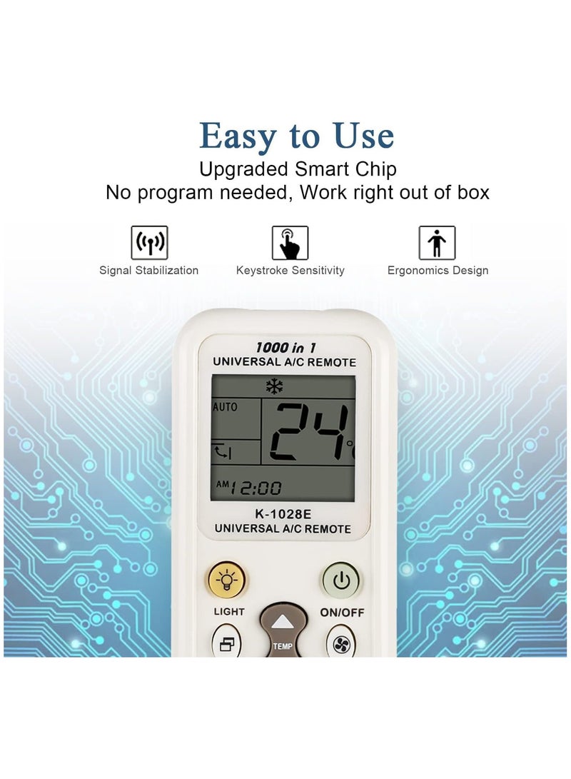 K-1028E Universal A/C Air Conditioner Remote Control for LG Gree Midea Toshiba Haier Daikin Hitachi Sharp Samsung Sanyo Fujitsu Whirlpool Bosch and More Than 1000 Brands - Image 3