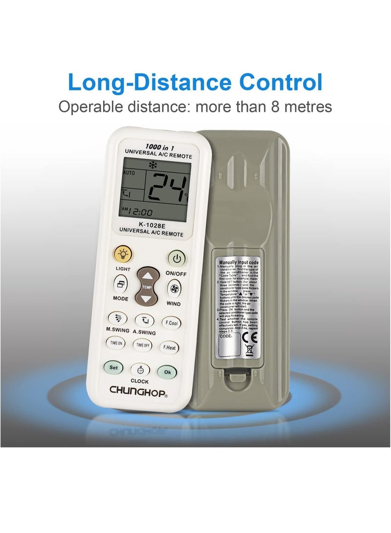 K-1028E Universal A/C Air Conditioner Remote Control for LG Gree Midea Toshiba Haier Daikin Hitachi Sharp Samsung Sanyo Fujitsu Whirlpool Bosch and More Than 1000 Brands - Image 5