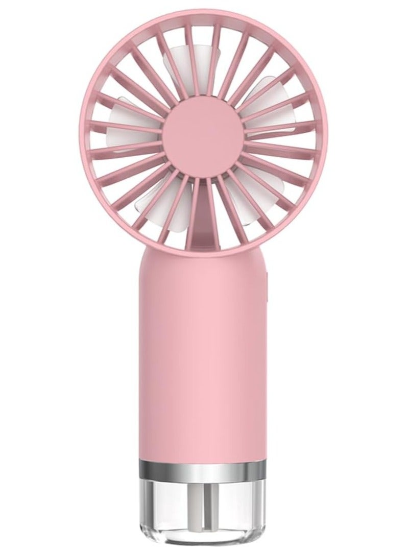 Beauenty Portable Handheld Fan with Mist,USB Rechargeable Fan-3 Speed,Nano Moisturizing Spray,Personal Mini Fan,Hand Fans for Travel,Office,Outdoor (Pink)  - Image 1