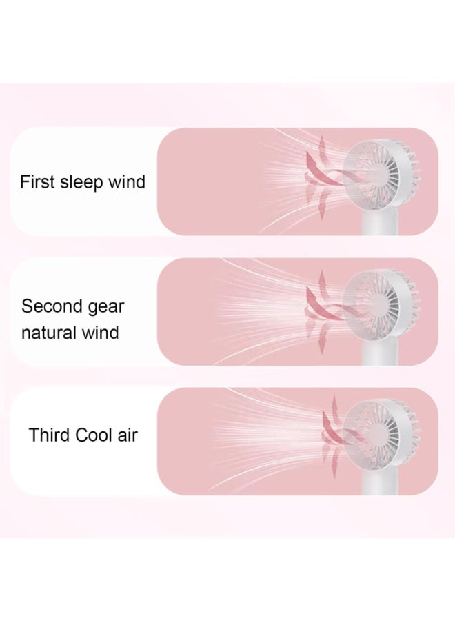 Beauenty Portable Handheld Fan with Mist,USB Rechargeable Fan-3 Speed,Nano Moisturizing Spray,Personal Mini Fan,Hand Fans for Travel,Office,Outdoor (Pink) - Image 5
