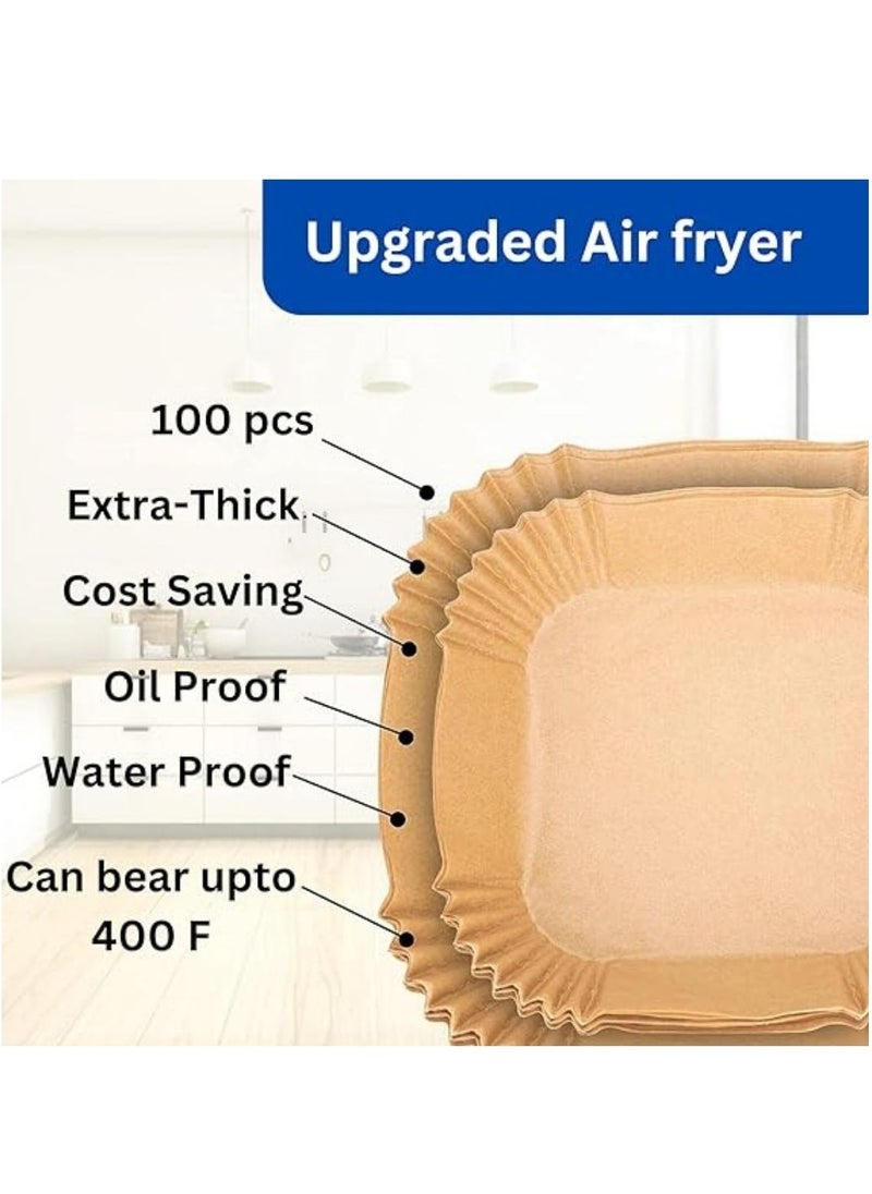 ARTC - ARTC Air Fryer Disposable Food Grade Paper Liner And  Non-Stick Oil Resistant Microwave And Oven Parchment For Baking And Roasting Square Shape 20cm - Image 1