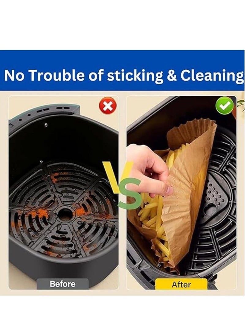 ARTC - ARTC Air Fryer Disposable Food Grade Paper Liner And  Non-Stick Oil Resistant Microwave And Oven Parchment For Baking And Roasting Square Shape 20cm - Image 1
