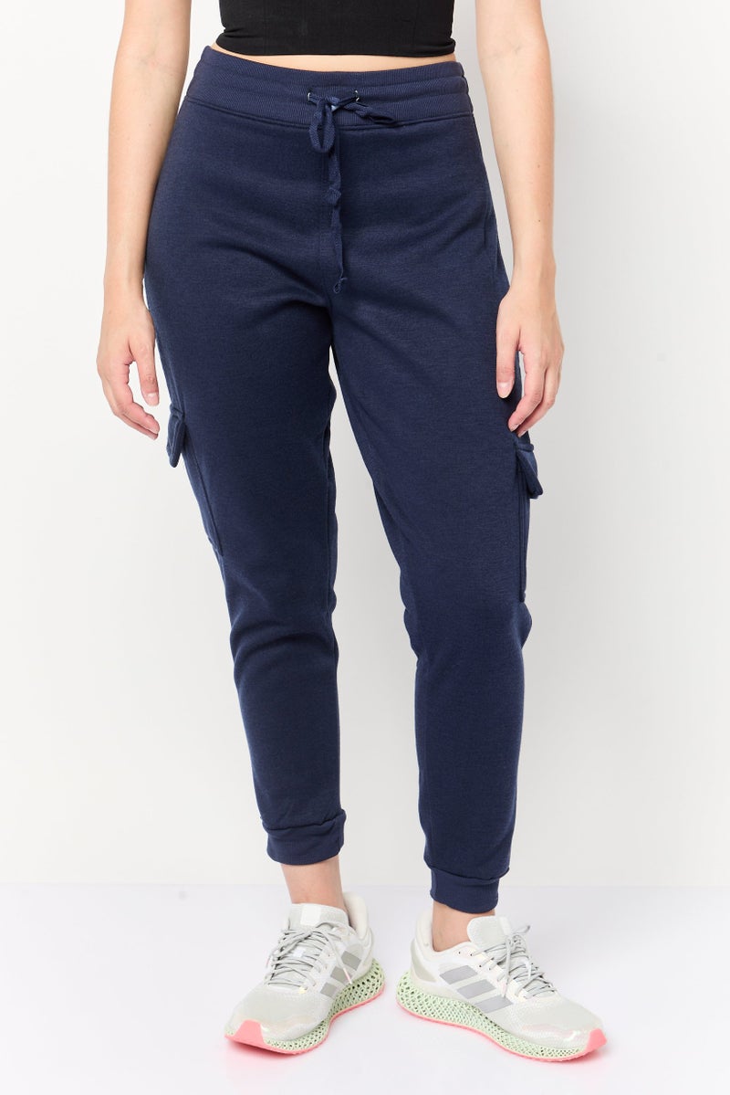 BSP Women Sportswear Fit Outdoor Track Pants, Navy - Image 1
