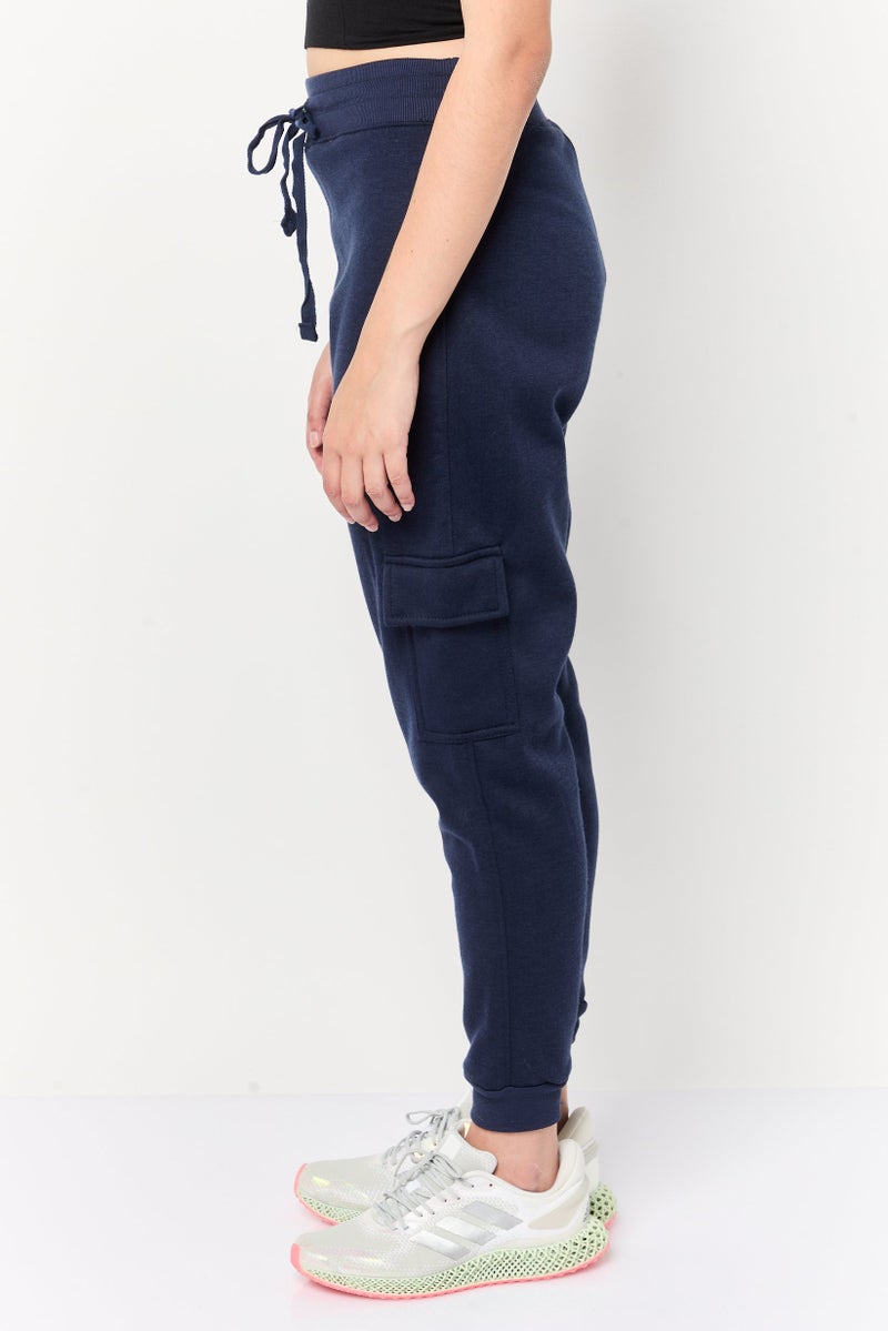 BSP Women Sportswear Fit Outdoor Track Pants, Navy - Image 3