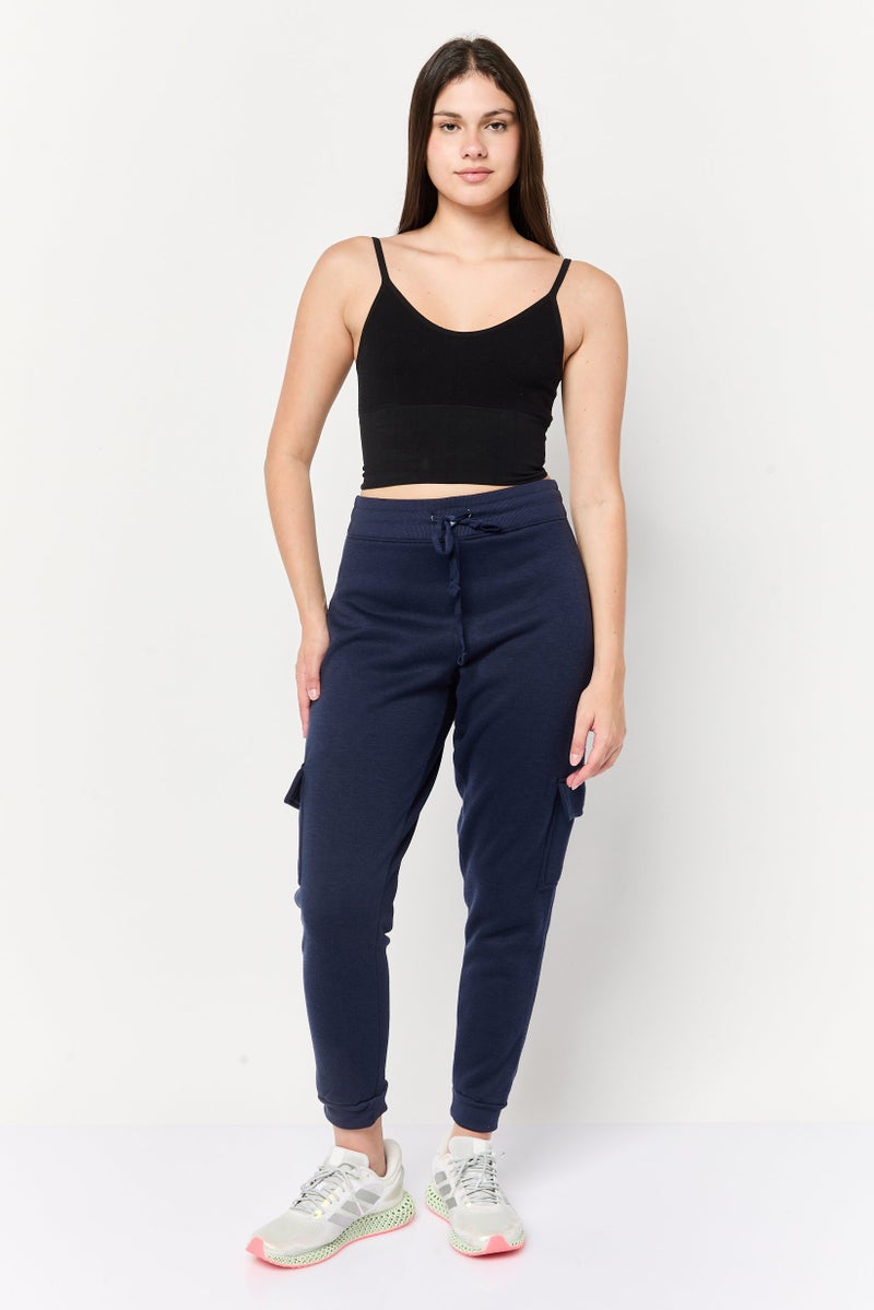 BSP Women Sportswear Fit Outdoor Track Pants, Navy - Image 2