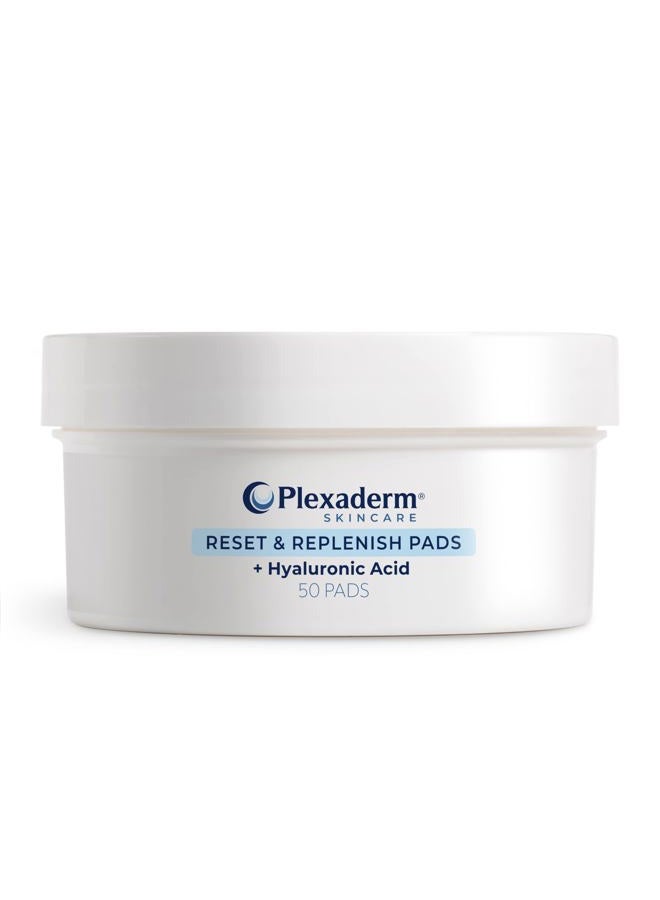 Plexaderm Reset and Replenish Pads with Hyaluronic Acid - remove Dirt, Oil & Makeup and Hydrate Skin - Image 1