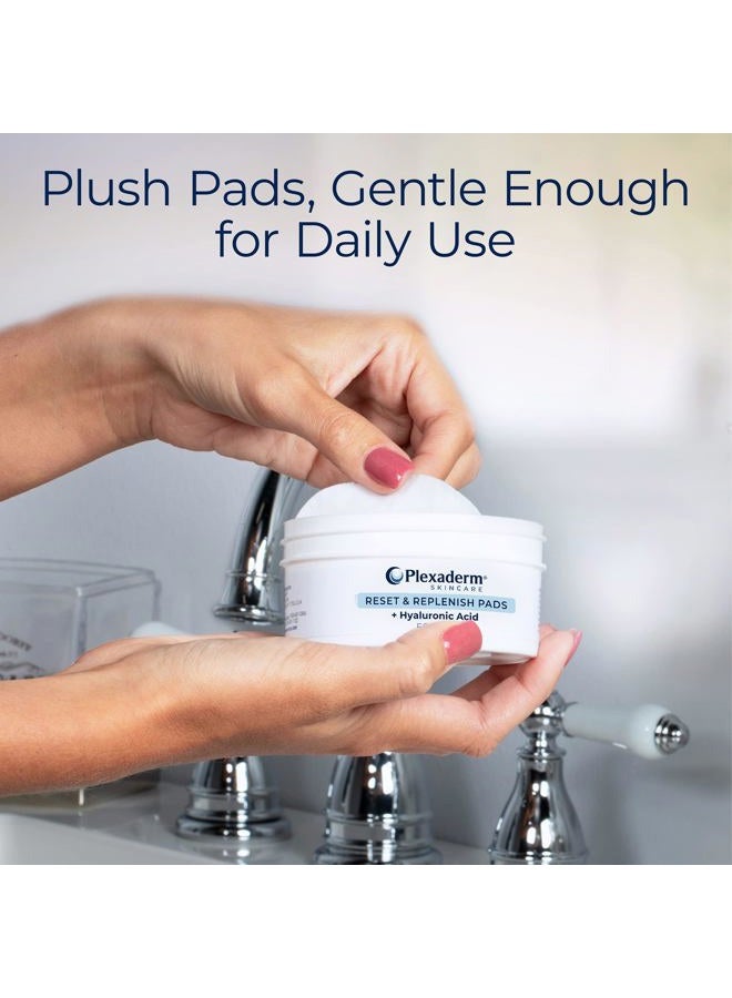 Plexaderm Reset and Replenish Pads with Hyaluronic Acid - remove Dirt, Oil & Makeup and Hydrate Skin - Image 4