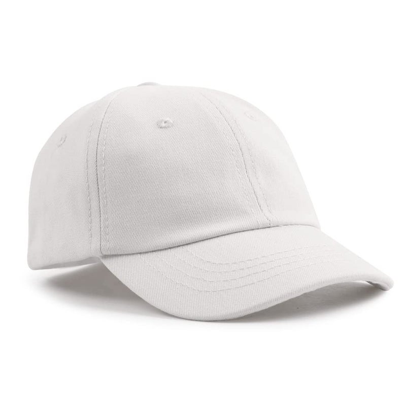 Plain Toddler Baseball Hat Unisex Cotton Kids Trucker Hat Adjustable Baby Boys Sun Caps Girls Baseball Cap 15Y 52cm25Y White