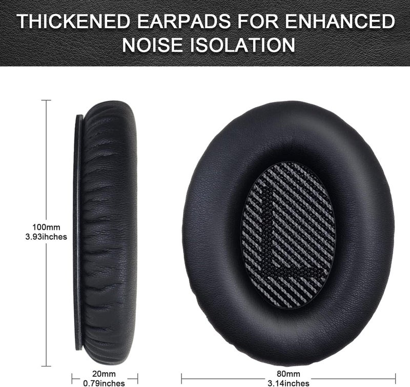 Niukeke Replacement Ear Pads for Bose QuietComfort 35/Quiet Comfort 35 II (QC 35/qc35 ii), Headphone Ear Covers, High Density Memory Cotton, Soft Leather, Adaptive Noise Isolation Headphones Pads Cushions - Image 3
