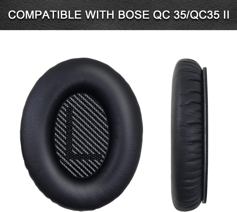 Niukeke Replacement Ear Pads for Bose QuietComfort 35/Quiet Comfort 35 II (QC 35/qc35 ii), Headphone Ear Covers, High Density Memory Cotton, Soft Leather, Adaptive Noise Isolation Headphones Pads Cushions - Image 2