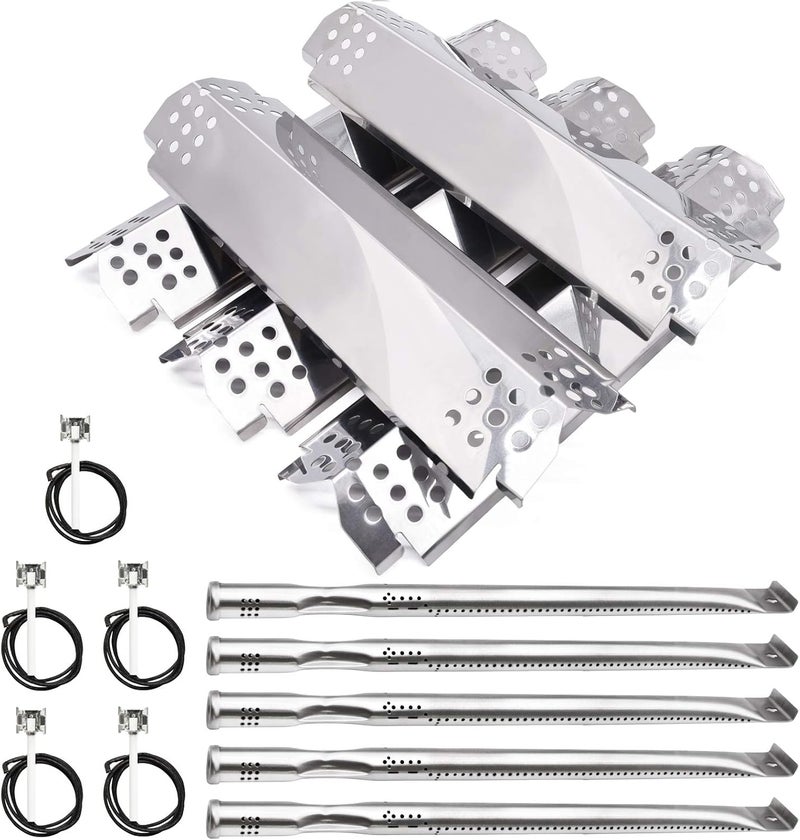 Adviace Replacement Parts for Nexgrill 720-0882A 720-0896 720-0925 720-0896B 720-0896C Gas Grills, Includes 5 Ignitors, 5 Stainless Steel Burner Tubes and 5 Flame Tamers Heat Shields Replacement for Nexgrill - Image 1