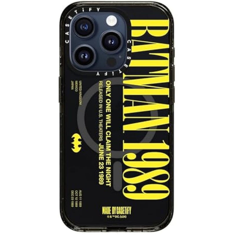 Casetify Impact iPhone 15 Pro Case 【Batman Co-Lab / 4X Military Grade Drop Tested / 8.2ft Drop Protection/Compatible with Magsafe】 - Batman 1989 - Clear Black - Image 2