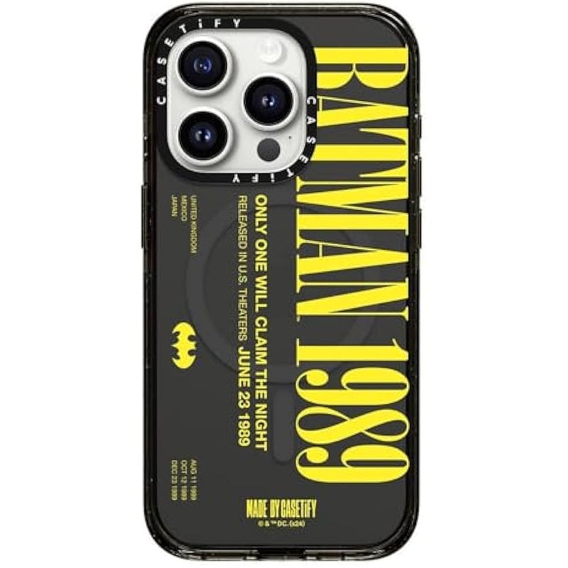 Casetify Impact iPhone 15 Pro Case 【Batman Co-Lab / 4X Military Grade Drop Tested / 8.2ft Drop Protection/Compatible with Magsafe】 - Batman 1989 - Clear Black - Image 3