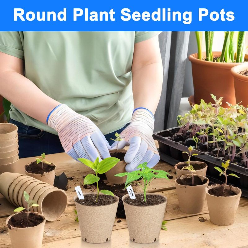 Seed Starting Pots: 10cm Biodegradable Peat Pots - Eco-Friendly Germination Containers for Home Gardening & Seedling Propagation - Image 4