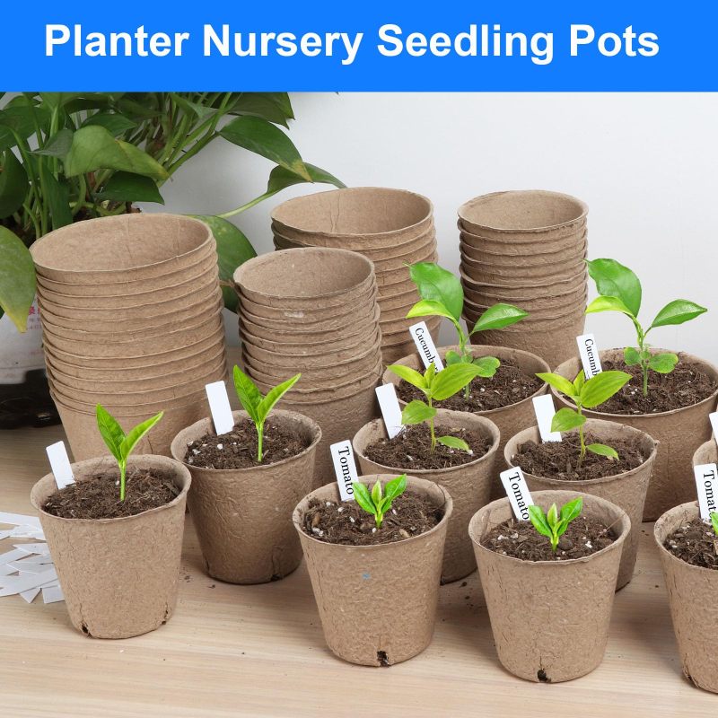 Seed Starting Pots: 10cm Biodegradable Peat Pots - Eco-Friendly Germination Containers for Home Gardening & Seedling Propagation - Image 2