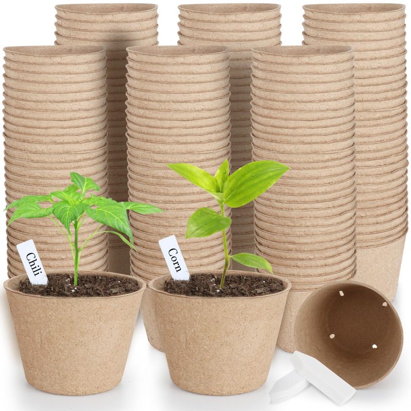 Seed Starting Pots: 10cm Biodegradable Peat Pots - Eco-Friendly Germination Containers for Home Gardening & Seedling Propagation - Image 1