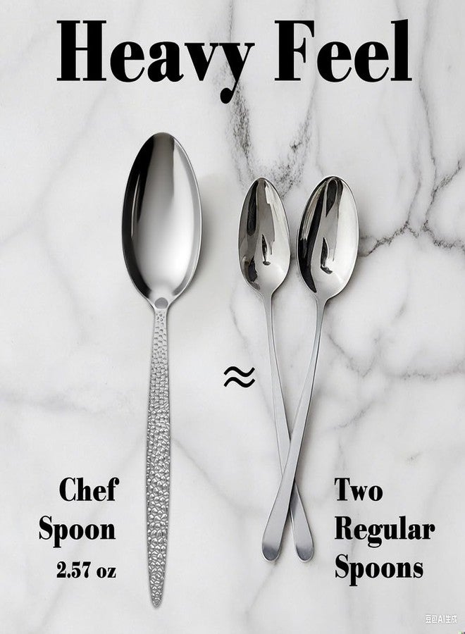 CREATIVECHEF Kunz Spoons, Chef Kunz Cooking Spoons, Stainless Steel Titanium Shiny Basting Spoon, 18/10 Stainless Steel, Plating Kunz Spoons, Dinner Serving Spoons (Black) - Image 3