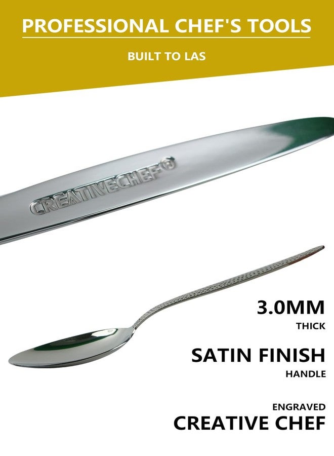 CREATIVECHEF Kunz Spoons, Chef Kunz Cooking Spoons, Stainless Steel Titanium Shiny Basting Spoon, 18/10 Stainless Steel, Plating Kunz Spoons, Dinner Serving Spoons (Black) - Image 4