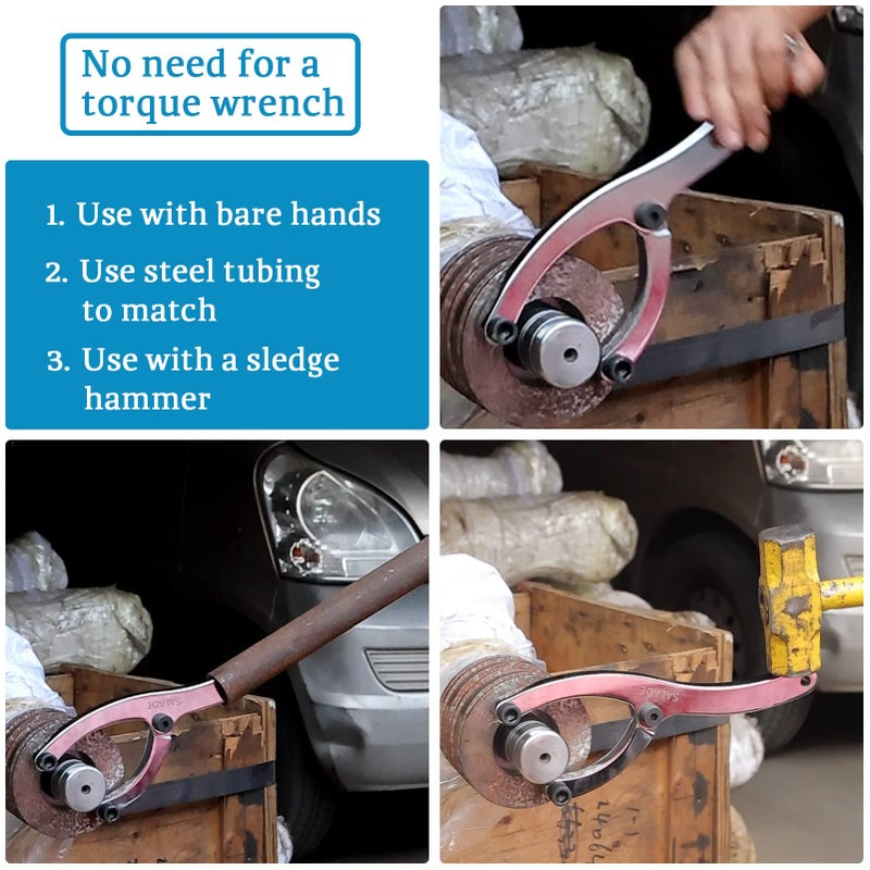 Salade 10-Inch Heavy Gland Nut Wrench with Handle, Adjustable Spanner Wrench for Removing Hydraulic Cylinder Glands Under 7 Inches, Includes 5/32", 1/4", 5/16", and 3/8" Pins, Gloves, and Towel - Image 3