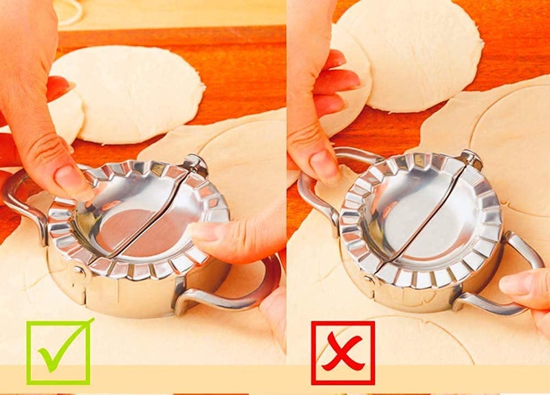ACHAL ACHAL 1pcs Stainless Steel Dumpling Maker Dough Press Momos Mould Wrapper Dough Cutter for Ghughra Ravioli Samosa karanji Gujiya Making Mould Machine  - Image 4
