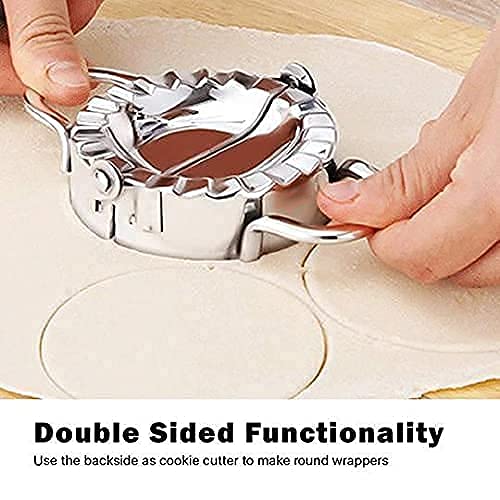 ACHAL ACHAL 1pcs Stainless Steel Dumpling Maker Dough Press Momos Mould Wrapper Dough Cutter for Ghughra Ravioli Samosa karanji Gujiya Making Mould Machine  - Image 3