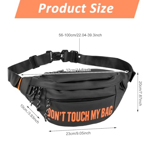 GUSTAVE® Waterproof Waist Bag for Men & Women with Adjustable Strap, Large-Capacity PU Fanny Pack Crossbody Chest Bag with Headphone Port for Travel, Hiking, Running & Outdoor Sports - Image 2