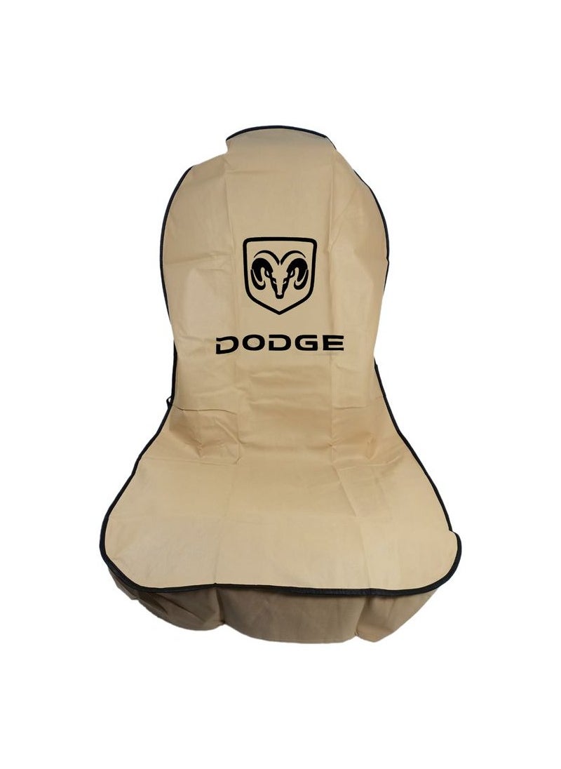 Dodge Universal Car Seat Dust Dirt Protection Cover, Extra Protection For Your Seat,  Car Seat Cover 2 Pcs Set, Beige  - Image 3