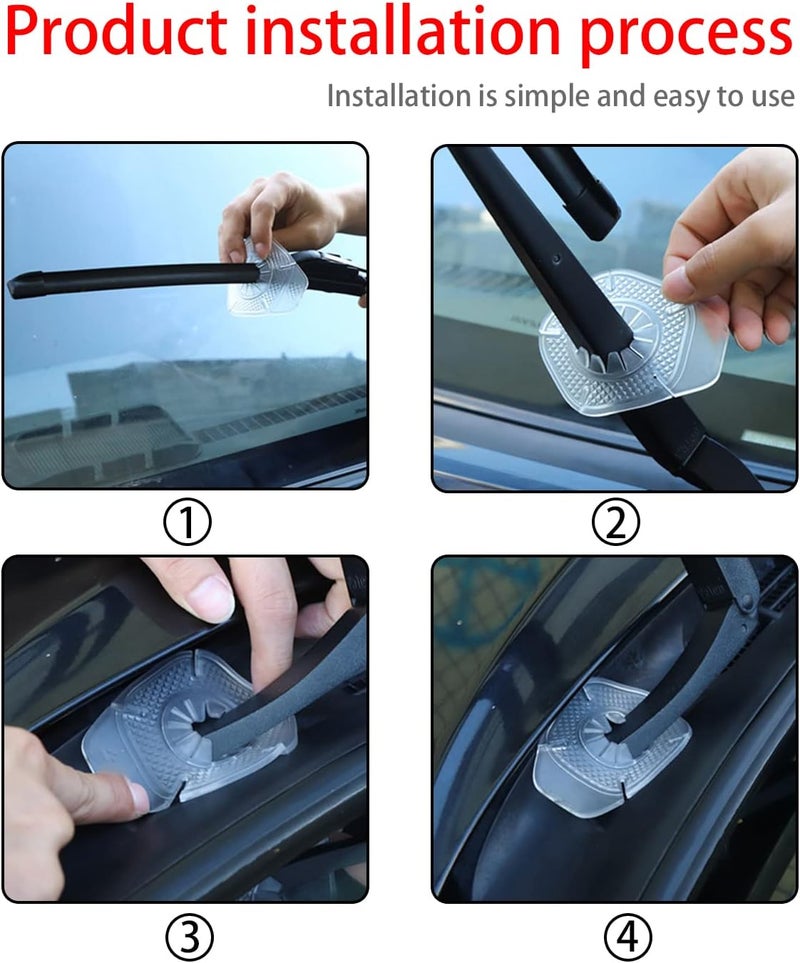 JNNJ 2 x Car Wiper Arm Hole Silicone Protective Cushion, Windscreen Wiper Hole Dust Cover, Wiper Arm Hole Dust Protection Mat for Many Types of Wipers (Black) - Image 3