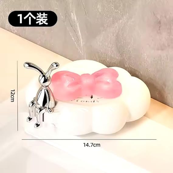 SHOPLUV See Ever Cloud Shape Soap Box | for Home/Kitchen/Wash Basin/Sink | Bathroom Soap Bar/Case/Tray | Shower Soap Dish | Plastic Soap Holder/Stand (Pack of 1,Multicolor) - Image 3