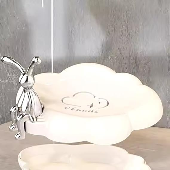 SHOPLUV See Ever Cloud Shape Soap Box | for Home/Kitchen/Wash Basin/Sink | Bathroom Soap Bar/Case/Tray | Shower Soap Dish | Plastic Soap Holder/Stand (Pack of 1,Multicolor) - Image 1